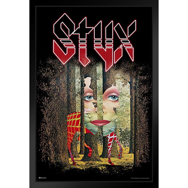 Styx The Grand Illusion Album Cover Classic Rock Music Merchandise Retro  Vintage 70S 80S Aesthetic Band Black Wood Framed Art Poster 14X20